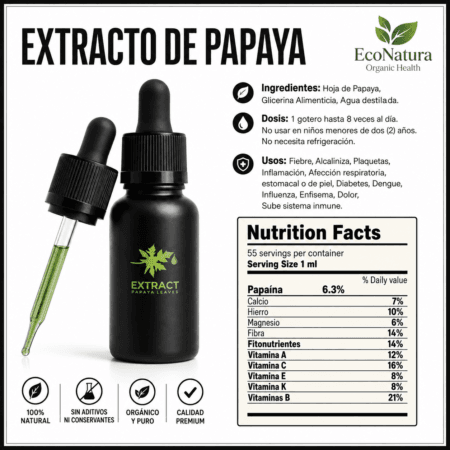 Extracto de hoja de papaya EcoNatura